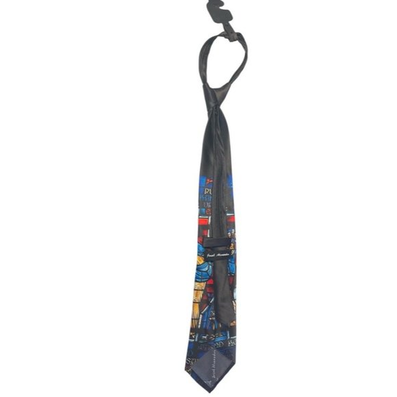 Jacob Alexander Men's Zipper Neck Tie - Stained Glass Jesus Healing a Blind Man - Picture 2 of 3